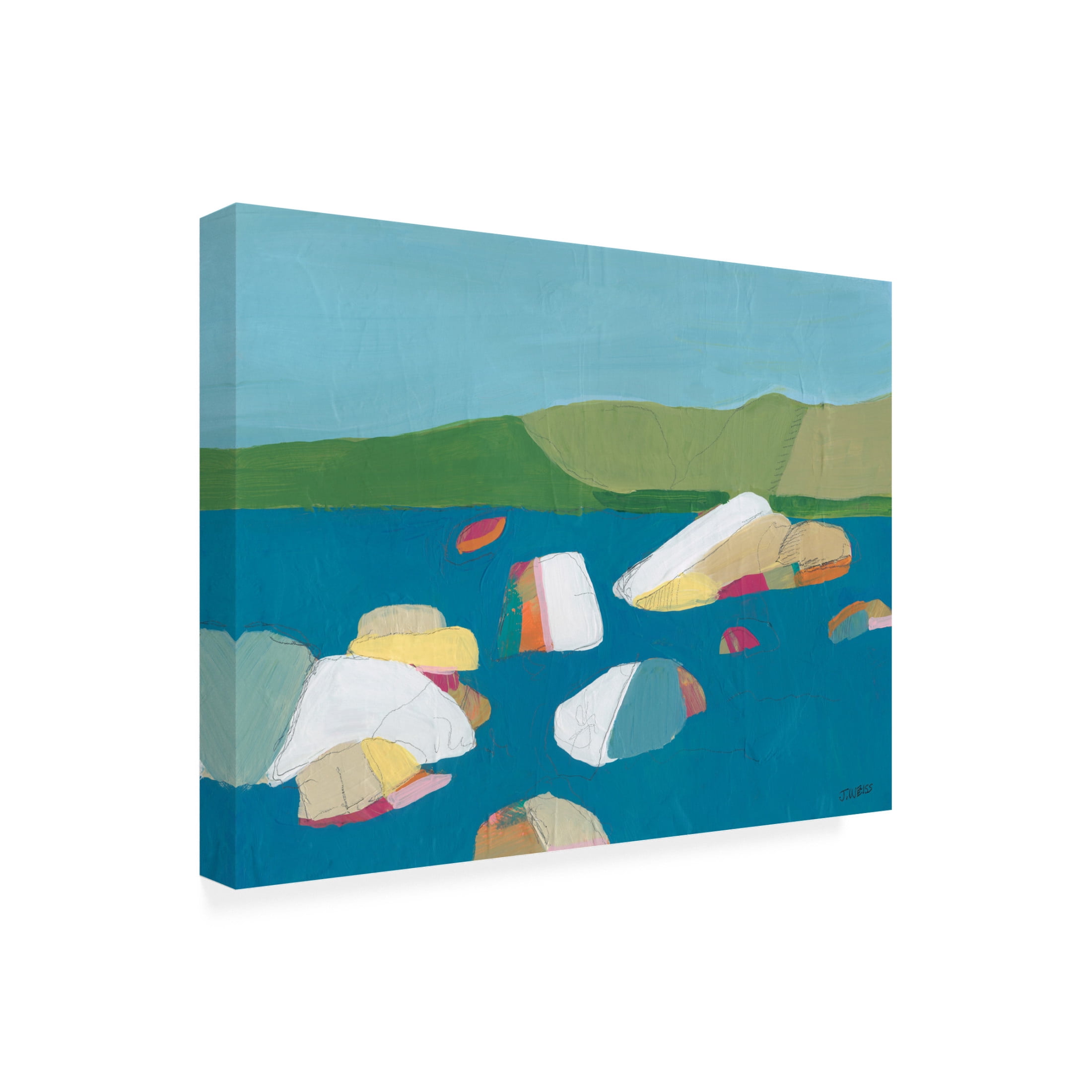 Canvas Wall Art - Jan Weiss 'Sand Harbor No. 2' Wall Art for Living Room, Bedroom, or Office Décor by Trademark Fine Art - 19 x 14 Inches