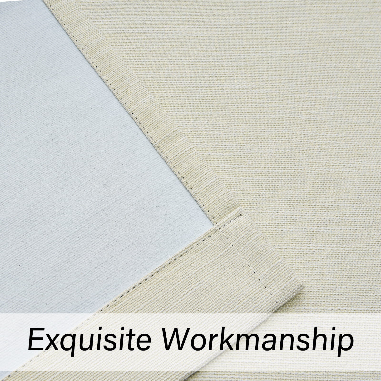 Top Finel Grommet Top Blackout Curtains, Cream, 52" x 84", 2 Panels