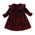 thumbnail image 4 of SILVERCELL 9M-5T Toddler Baby Girls Christmas Velvet Dresses Casual Pleated Dress Long Sleeve Party Dresses, 4 of 8