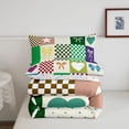 thumbnail image 5 of Manfei Geometric Check Full Size Comforter Sets,Cute Heart Bowtie Bedding Comforter Set,Yellow Green,Colorful Stars Reversible,3pcs,1 Comforter and 2 Pillowcases,3pcs,1 Comforter and 2 Pillowcases, 5 of 7