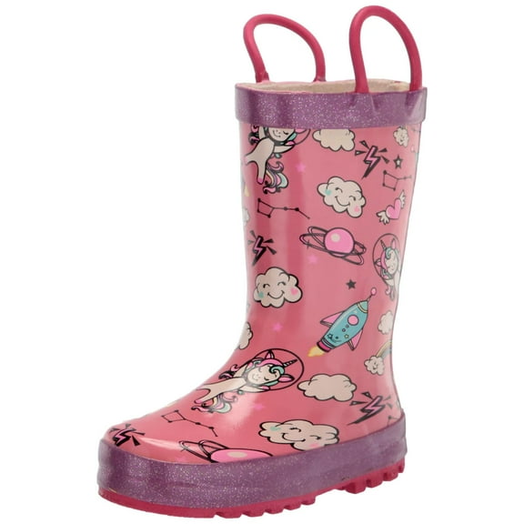 Western Chief Planet Play Rain Boot Pink  24101867P Pre-School Size 12