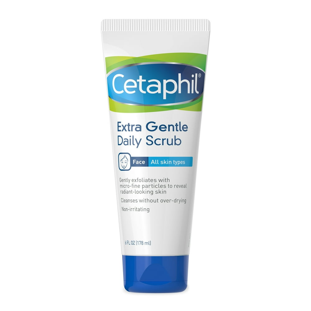 Cetaphil Extra Gentle Daily Scrub, Exfoliating Face Wash For Sensitive and All Skin Types, 6 Oz
