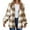 Khaki, variant on Jacket Women Women's Autumn/Winter Warm Plaid Lapel Zipper Coat Womens Trench Coat RD1 XXL