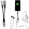 thumbnail image 2 of Adaptador USB C a Jack de 3,5 mm con Chip DAC, Audio 2 en 1 y Carga PD de 60 W, Coatible con Dispositivos USB-C, Adaptador de Carga rápida Tipo C Coatible con 15/Pro/MAX, S24/S23, 2 of 5