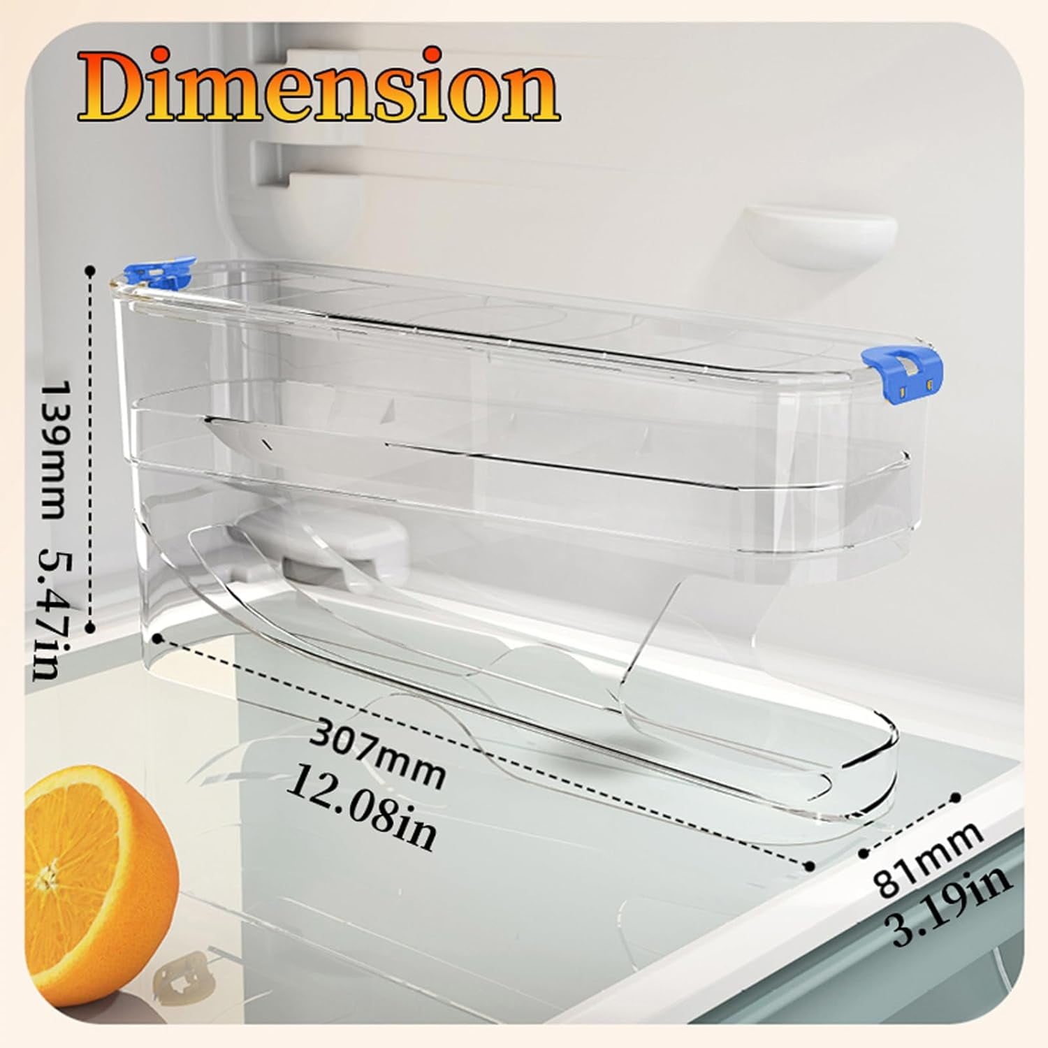 Egg Container for Refrigerator Clear Stackable Egg Holder for Kitchen Storage and Organization (Dark Brown, 2 Tier)