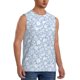 thumbnail image 2 of Fotbe Gray White Floral Men's Camiseta sin Mangas Estampada para Hombres, Playera Casual para Gimnasio, Entrenamiento, Playa-3X-Large, 2 of 7