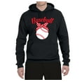 thumbnail image 2 of Wild Bobby, Cute Baseball Mom Ribbon Gift, Mother's Day, Unisex Graphic Hoodie Sweatshirt, Black, Small, 2 of 3