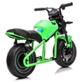 thumbnail image 4 of 24V 9AH Electric Dirt Bike, 12 MPH & 110lb Max, 350W Ride On Toy for Big Kids w/14in EVA Wheels & Metal Frame, Twist Grip Throttle, Dual Suspension, Music, Light, Kids Motorcycle for Kids 6+, Green, 4 of 6