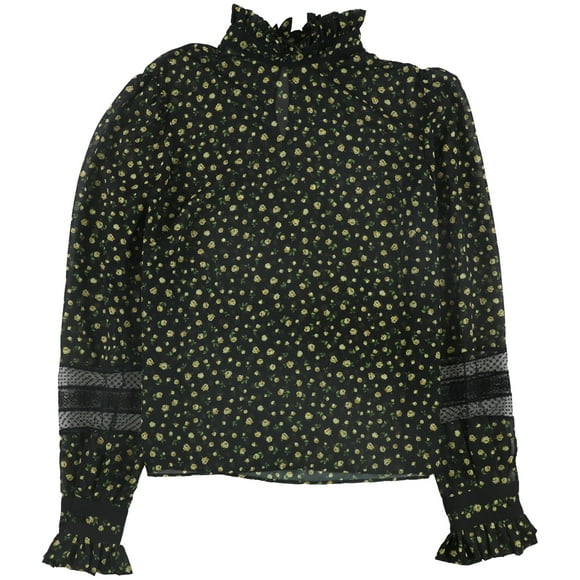 Philosophy Womens Roses Pullover Blouse, Black, 44