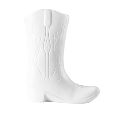Urban Shop Ceramic Cowboy Boot Vase, 8.75", White