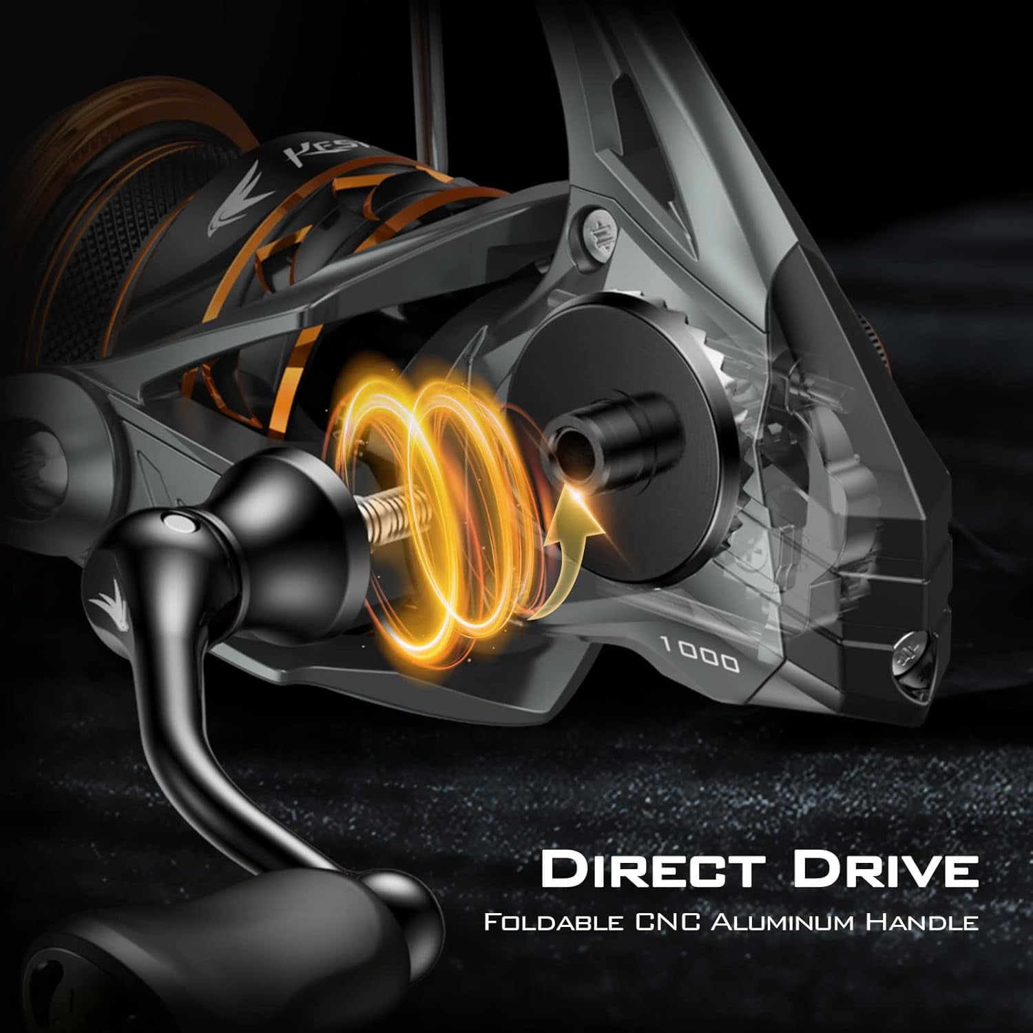 KastKing Carbon Spinning and Ice Fishing Reel 1000 SFS Carbon Body, lightweight and weighs 4.6 Oz, Full carbon fiber frame, 6.2:1 Gear Ratio-Kestrel