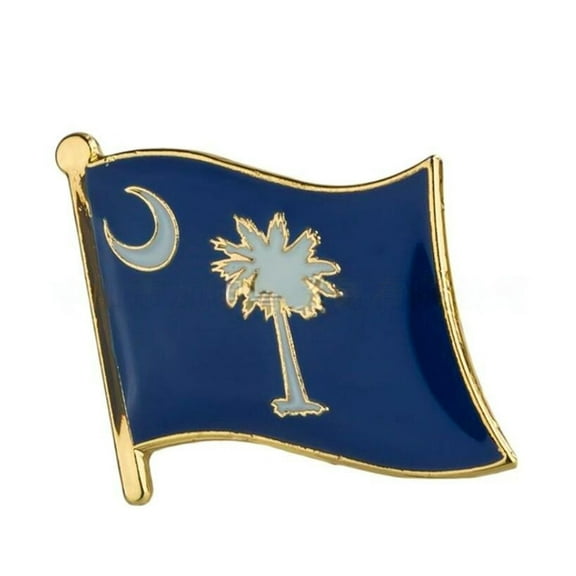Ysmzzmsy 1 PCS（0.75x0.63 inch) South Carolina Flag Pin Suit lapel flag pins Plated Metal Enamel Souvenir Hat Men Women Patriotic