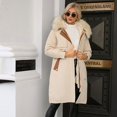 thumbnail image 2 of Vedolay Coat for Women Winter Cardigan Coat Long Sleeve Open Front Loose Coat Beige,L, 2 of 5