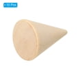 thumbnail image 3 of Uxcell 25x20mm Natural Wood Cone Ring Holder, 10 Pack Finger Jewelry Display Stand Organizer Unpainted Wooden Cones, 3 of 5