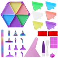 thumbnail image 1 of Kits de Bandejas de Pintura de Diamante de de 6 Rejillas, Placa de Perforación Hexagonal de Gran Capacidad, Bolígrafo de Pintura de Diamante, Punto de Artístico,A, 1 of 5