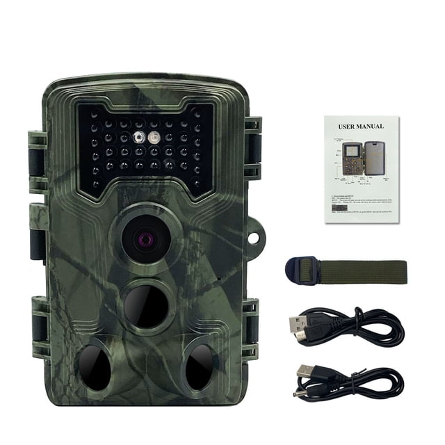 16MP 1080P Day Night Photo Video Taking Camera Multi-function Outdoor Huntings Animal Observation House Monitoring Camera IP54 Waterproof 2.0 Inch Display 12 Languages with 34 Infrared Lights