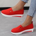thumbnail image 4 of Vedolay Sneakers for Women Women's Sneakers Cute Slip On Comfort Walking Flats Driving Fashion Shoes,Red 6.5, 4 of 5
