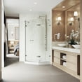 thumbnail image 6 of VIGO Gemini 47 in. L x 47 in. W x 77 in. H Frameless Hinged Neo-angle Shower Enclosure Kit in Brushed Nickel with Clear Glass, 6 of 12