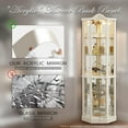 thumbnail image 4 of Eyisean 72" H Lighted Corner Display Curio Cabinet, Wooden Curved Bookshelf with Tempered Glass Door, Bar and Liquor Storage Area with 6 adjustable Shelves, for Collectibles, Toys, Books, 4 of 12