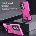 thumbnail image 5 of Decase Magnetic Stand Phone Case for Samsung Galaxy S25 Ultra,Hard PC+Soft TPU+Fulcrum Bracket Phone Case,Shockproof Anti-Drop Protective Cover,Military Cases Bult-in Hidden Bracket,Pink, 5 of 9