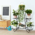 thumbnail image 6 of Classic 6-Tier Metal Plant Stand Art Flower Pot Holder Rack for Indoor Outdoor Garden Backyard, 6 of 13