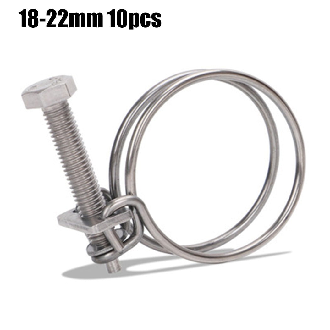 Double Wire Pond Hose Clamp Pipe Clip Screw Bolt Tight Fitting Fliter Pump 