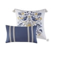 thumbnail image 2 of JERFIT 6-Piece Cotton Comforter Set, Farmhouse Style Floral Print Bedding Set with Comforter, Shams, Bed Skirt & Decorative Pillows, Full Size, Blue Yellow Botanical, OEKO-TEX Certified, 2 of 6