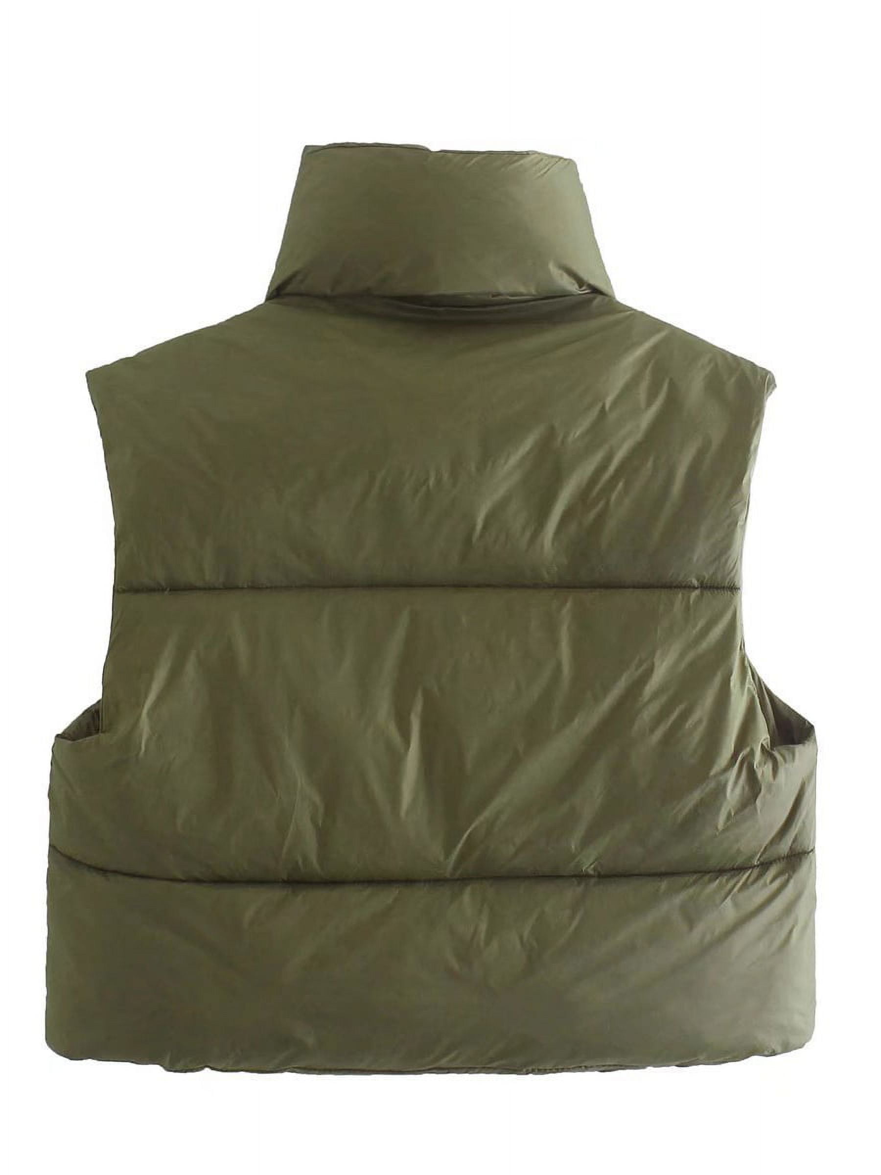 【U LAN】Haen crop hooded vest padded jacket Hotian Women Winter Crop Puffer Vest Jacket Sleeveless