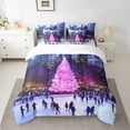 thumbnail image 2 of Castle Fairy 7-Piece Full Bedding Set: Roller Skating Christmas Tree Happy New Year Luxury Bedroom Decor, 2 of 8