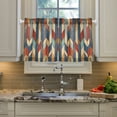 thumbnail image 2 of Yayeee Kitchen Curtains Tier Pair Light Filtering 27"x24" Rod Pocket Short Cafe Window Panel, Beige Geometric, 2 of 7