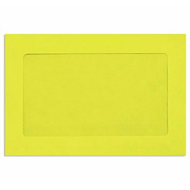 LUXPaper 6 x 9 Full Face Window Envelopes | Citrus Yellow | 80lb. Text | 500 Qty