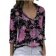 thumbnail image 2 of ICHUANYI Clearance Fashion Women Button Casual Turn-Down Neck Printed Long Sleeve Tops Shirt(Pink, XL) ICHUANYI WER2023081507327, 2 of 8