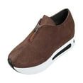 thumbnail image 3 of Womens Platform Loafers Sneakers High Heels Casual Shoes (Brown 40), 3 of 9