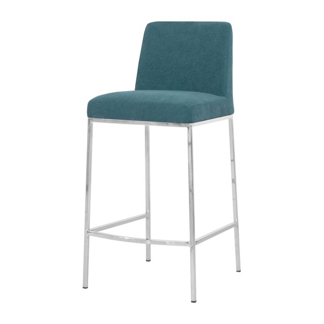 Celine Tabouret de Bar en Chenille de Qualité Contractuelle, Atlantis, 26 Pouces