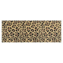 Brown and Black Leopard Print Kitchen Rug Mat,Kitchen Runner Rugs Non Skid Washable,Decorative Kitchen Floor Mats for Kitchen,Sink,Laundry,17"X47"