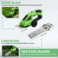 thumbnail image 5 of Conhome 7.2V Electric Shrub Trimmer 2 in 1 Garden Clippers with Extension Handle , Hedge Trimmer Cordless & Garden Shears Handheld Hedge Trimmers, 5 of 8
