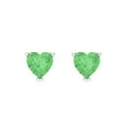 thumbnail image 3 of Clara Pucci 1Ct Green Heart Cut VVS1 Screw Back Stud 14k Solid hypoallergenic Gold Designer Earrings For April, 3 of 7