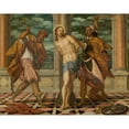 thumbnail image 2 of Follower Of Paolo Veronese 18x15 Black Ornate Wood Framed Double Matted Museum Art Print Titled - The Flagellation, 2 of 5