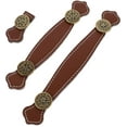 thumbnail image 1 of 3 pcs Cuir Poignée Commode Décor Vintage Meubles Bouton Hearedware Tiroir Tirer Poignées Bracelet en Cuir Poignées Rétro Meubles Valise Poignée Vieux Modelé en Alliage de Zinc Extracteur, 1 of 4