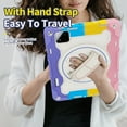 thumbnail image 7 of XYX 3in1 Rotating Stand Case for Xiaomi Pad 7/Xiaomi Pad 7 Pro 11.2 inch 2024 with Hand/Shoulder Strap, Shockproof Rugged, Colorful Pink, 7 of 7