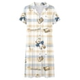 thumbnail image 3 of Pajamas for Women New Women’s Print Nightshirt with Pockets Lapel Neck Button Loose Nightgown Summer Ruffle Short Sleeve Casual Sleep Dress, 3 of 7