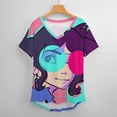 thumbnail image 6 of Gorillaz Women's Shirt V-Neck Breathable Short-Sleeve T-Shirt Casual Fashion Tee Soft & Trendy Blouse 5XL, 6 of 8