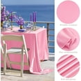 thumbnail image 3 of 4 Packs Pink Satin Tablecloth 102 x 58 Inch Overlay Satin Table Cover Rectangle Bright Silk Tablecloth Smooth Fabric Table Decoration for Wedding Banquet Party Events, 3 of 7