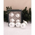 thumbnail image 3 of Glass Christmas Tree Ornaments - 80mm / 3.25" [4 Pieces] Designer Balls from Christmas By Krebs Seamless Hanging Holiday Decor (Bright Silver), 3 of 7