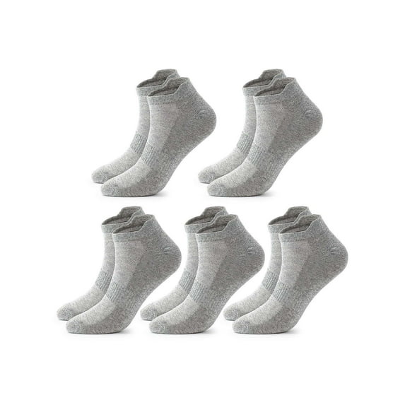 BadPiggies 5 Pairs Women's Ankle Socks Thin Soft Athletic Low Cut Cotton Socks With Tab (Gray)