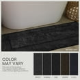 thumbnail image 2 of Home Weavers 100% Cotton Contour Rug Toilet Mat, Soft & Absorbent Bathroom Contour Mat, Washable Bath Contour Rug, 20"x20", Black, 2 of 10