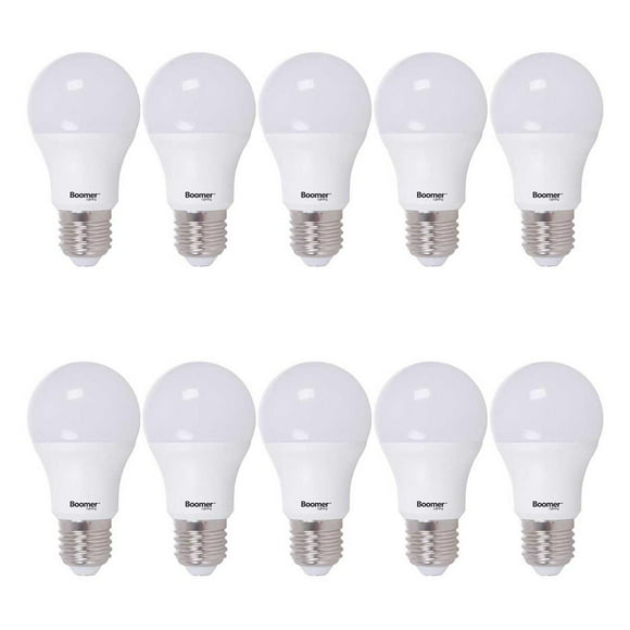 Foco LED A19 Boomer 5.5W 500 lumenes Luz Cálida 3000K 10 Piezas FOLBO0A195.53000