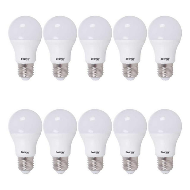 Foco LED A19 Boomer 5.5W 500 lumenes Luz Cálida 3000K 10 Piezas FOLBO0A195.53000