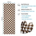 thumbnail image 2 of Brown and White Checkerboard Pattern Hot Yoga Mat Towel Non Slip for Hot Yoga - Quick-Drying Yoga Mat Cover with 4 Corner Pockets with Travel Bag - Hot Yoga Towel Non Slip 74"x26", 2 of 6
