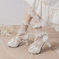 thumbnail image 4 of SACFOF Platform Mary Jane Heels Chunky Cute Gothic Lolita Dress Shoes Bow Platform Heels, 4 of 6